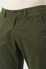 Men's Olive Slim Fit Trouser