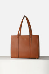 Women Brown Casual Solid Tote Bag