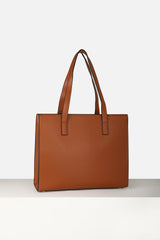 Women Brown Casual Solid Tote Bag