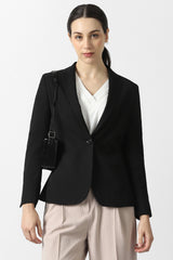 Women's Black Solid Full Sleeves Blazer