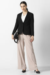 Women's Black Solid Full Sleeves Blazer