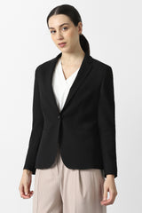 Women's Black Solid Full Sleeves Blazer