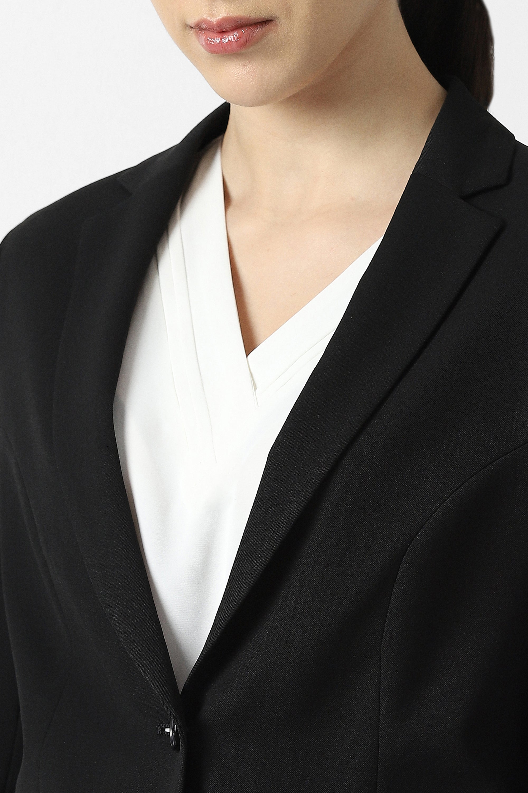 Women's Black Solid Full Sleeves Blazer
