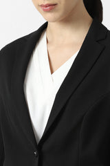 Women's Black Solid Full Sleeves Blazer