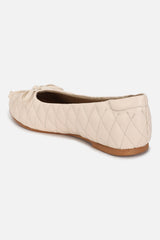 Women's Off White Casual Textured Ballet