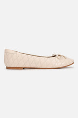 Women's Off White Casual Textured Ballet