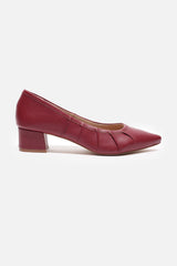Women's Maroon Casual Textured Pump