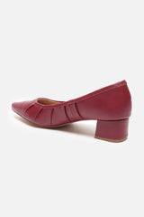 Women's Maroon Casual Textured Pump