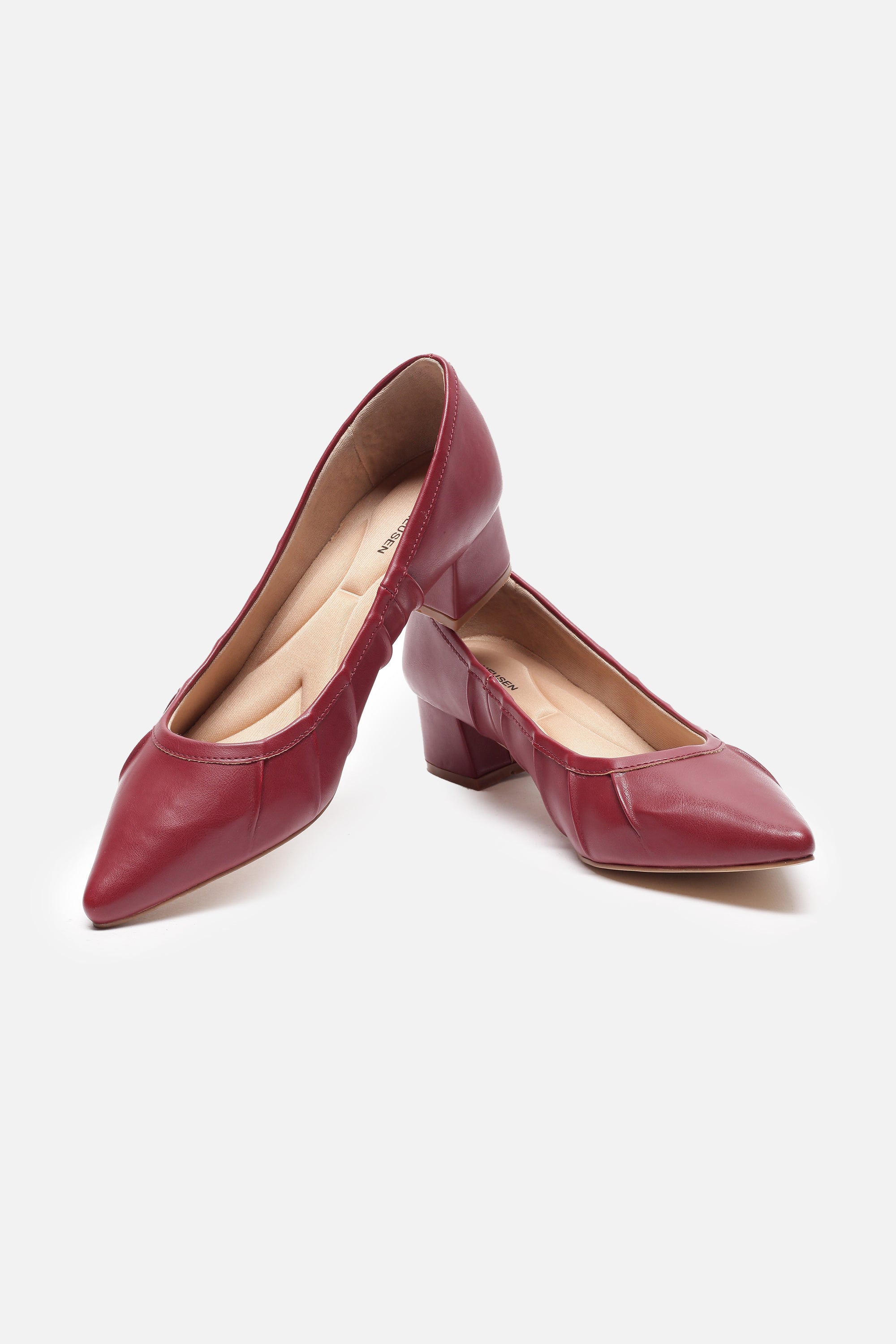 Women's Maroon Casual Textured Pump