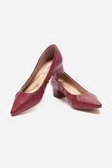 Women's Maroon Casual Textured Pump