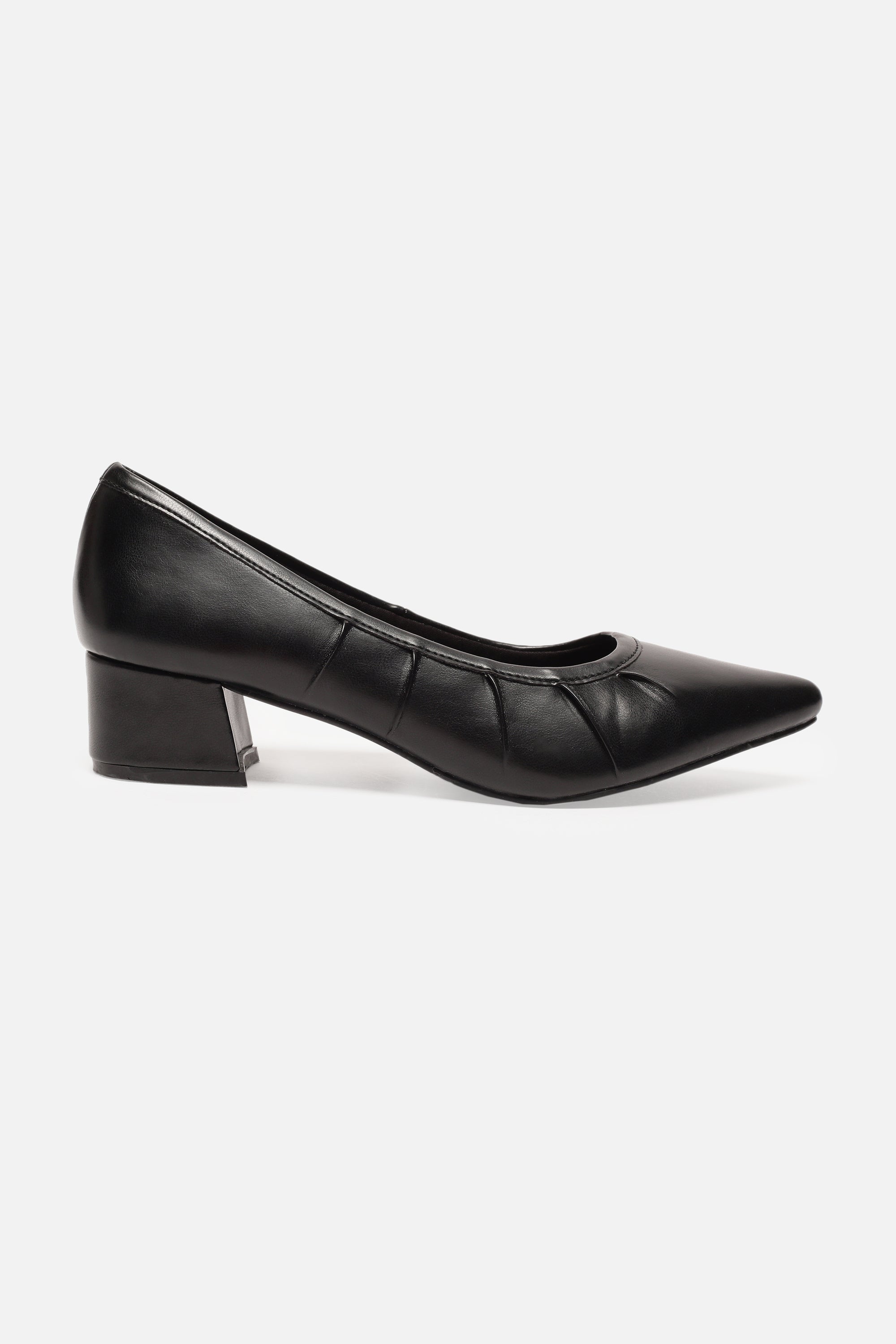 Women's Black Casual Textured Pump