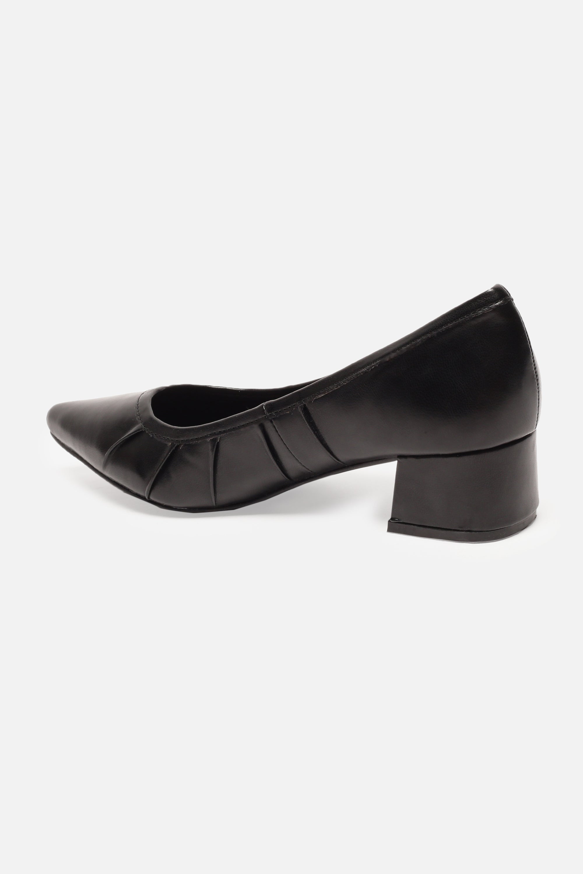 Women's Black Casual Textured Pump