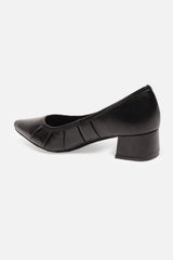 Women's Black Casual Textured Pump