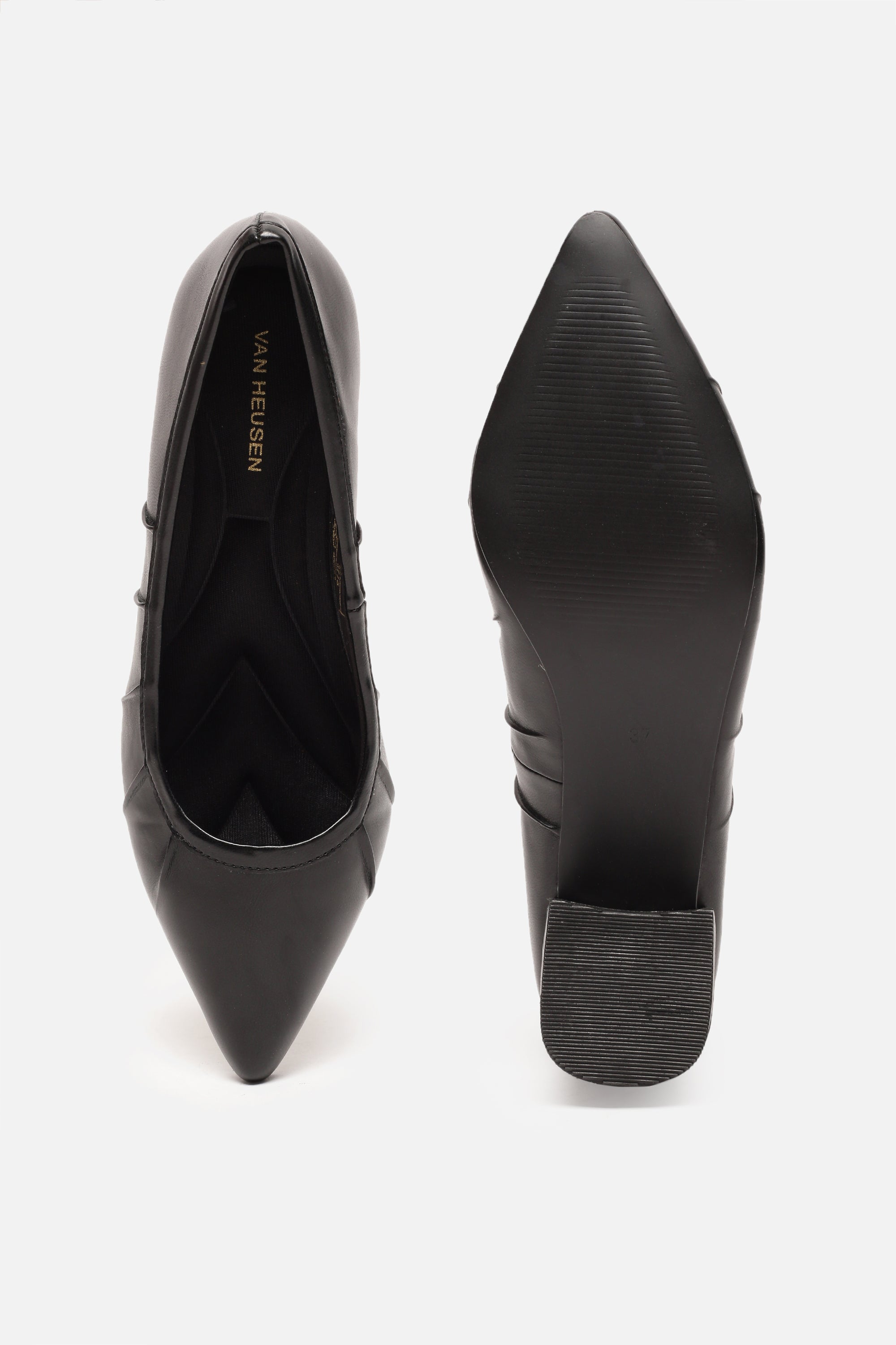 Women's Black Casual Textured Pump