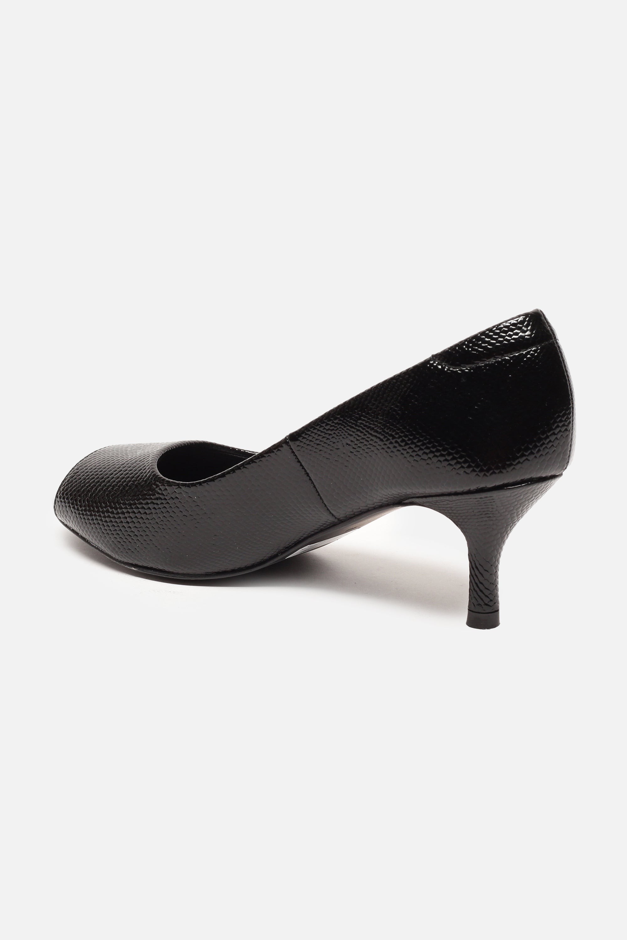 Women's Black Casual Textured Peep-Toes