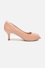 Women's Pink Casual Textured Peep-Toes