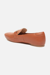 Women's Brown Casual Self Design Loafers