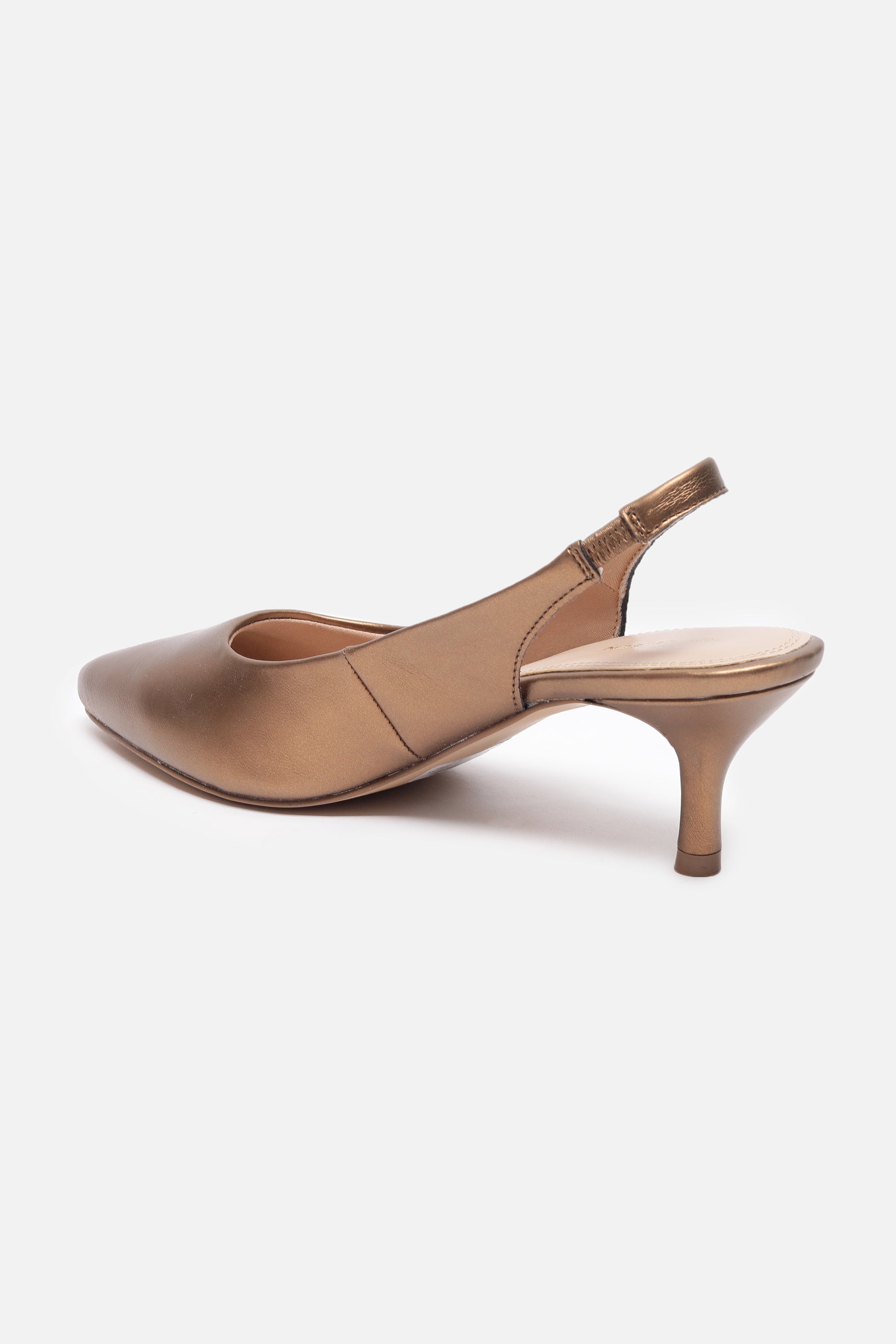 Women's Gold Casual Textured Pump