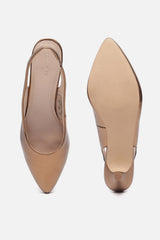 Women's Gold Casual Textured Pump