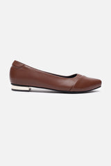 Women's Brown Casual Textured Ballet