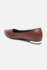 Women's Brown Casual Textured Ballet