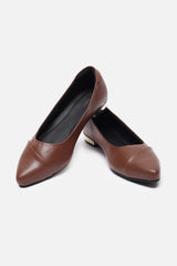 Women's Brown Casual Textured Ballet
