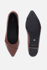 Women's Brown Casual Textured Ballet