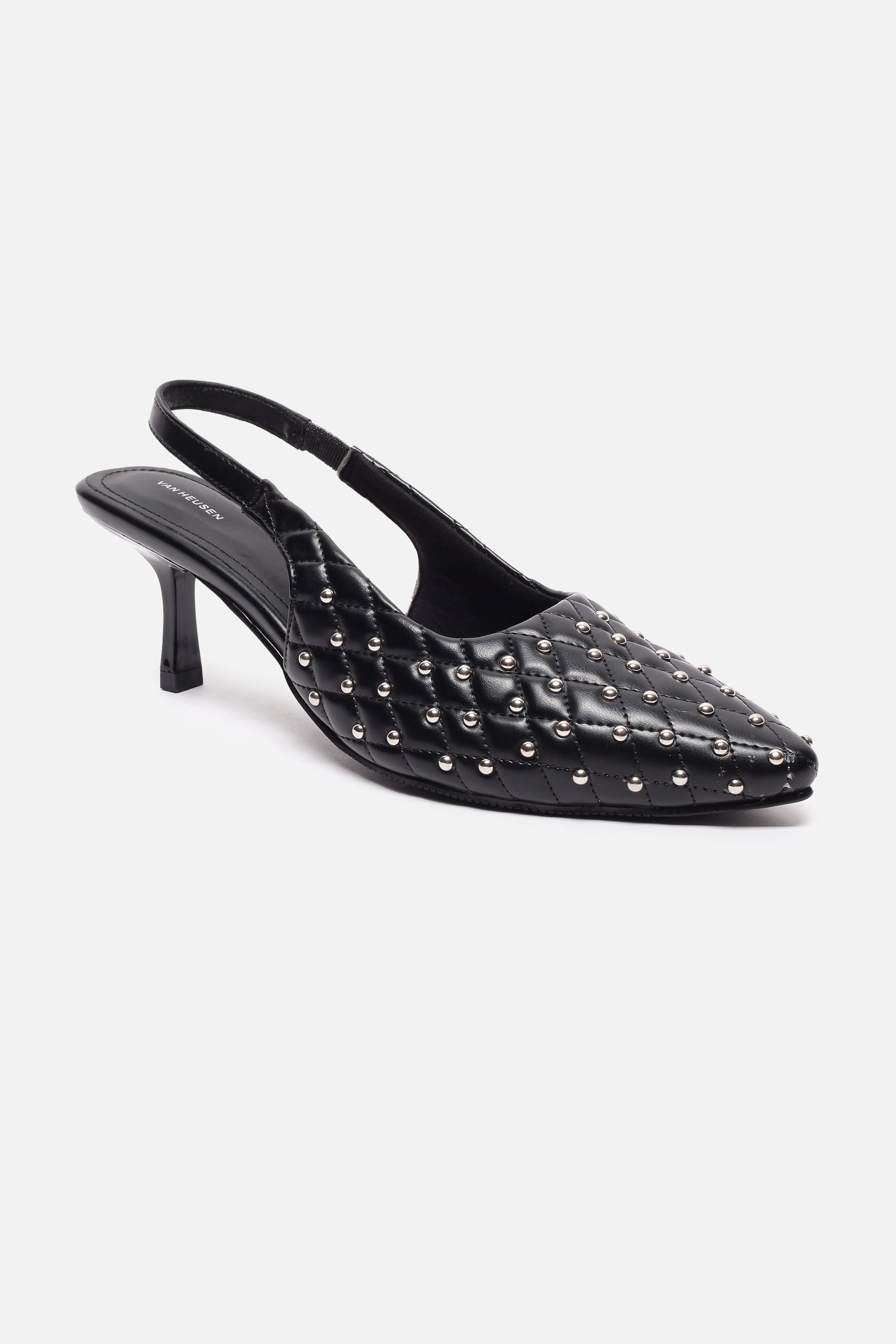 Women's Black Casual Textured Pump