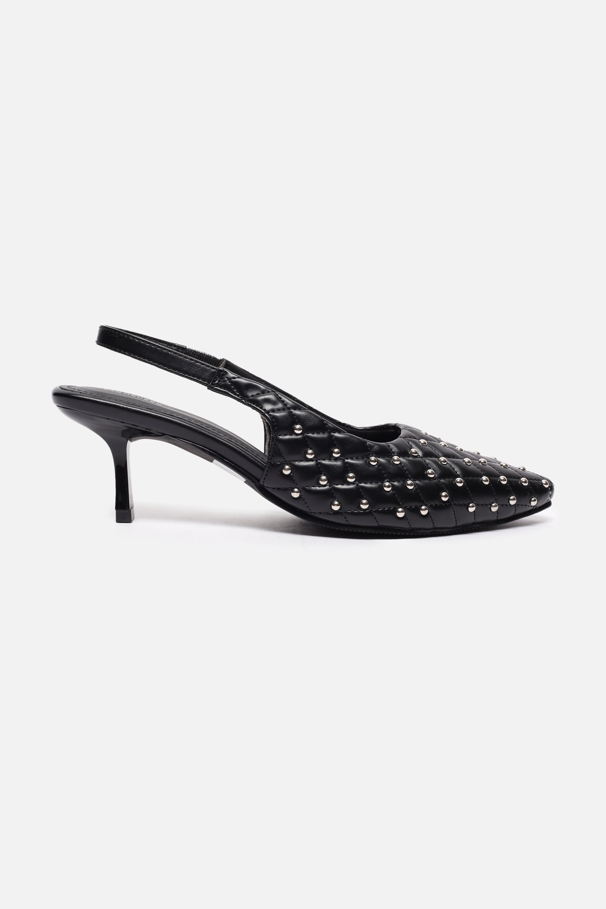 Women's Black Casual Textured Pump
