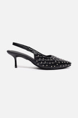 Women's Black Casual Textured Pump