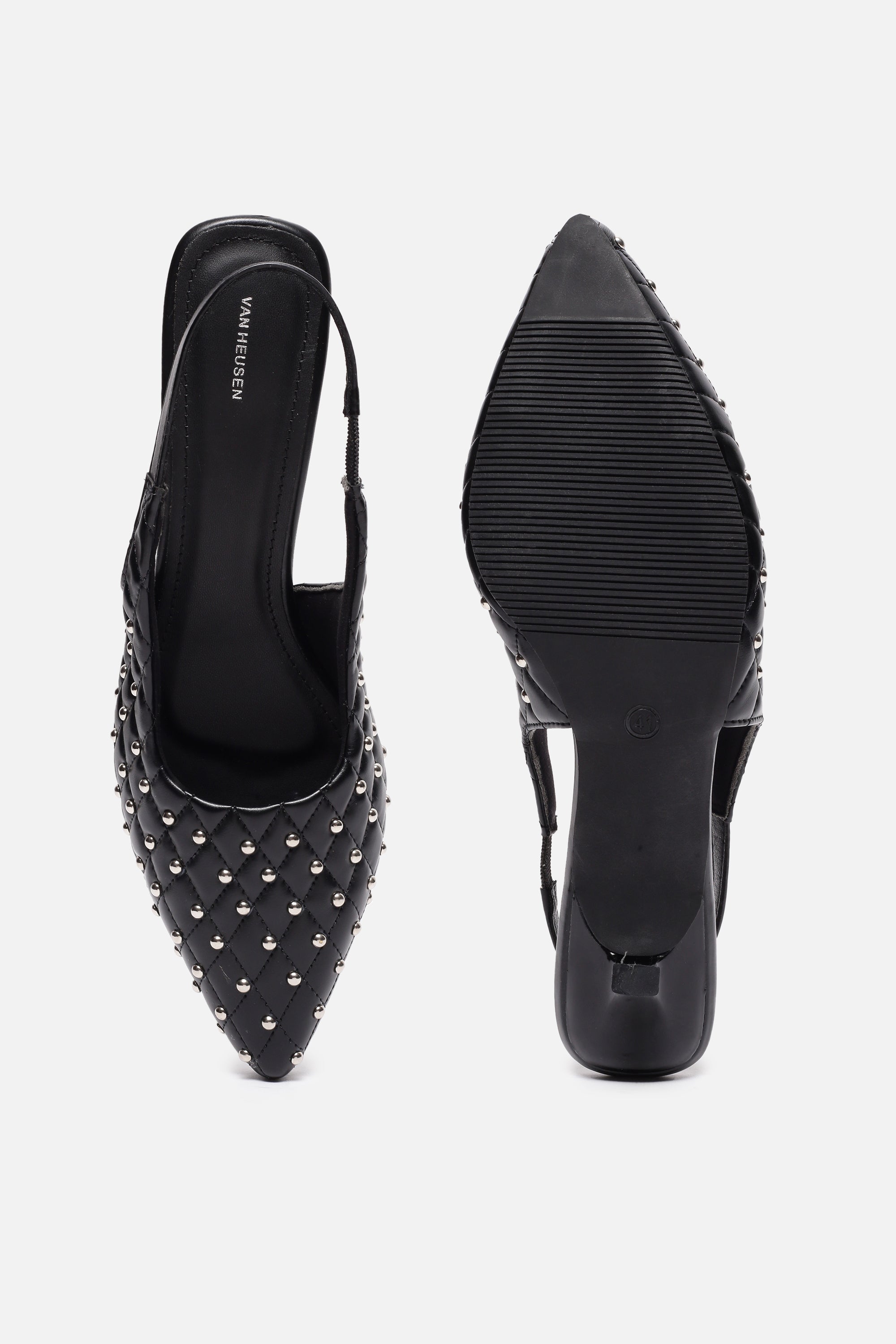 Women's Black Casual Textured Pump