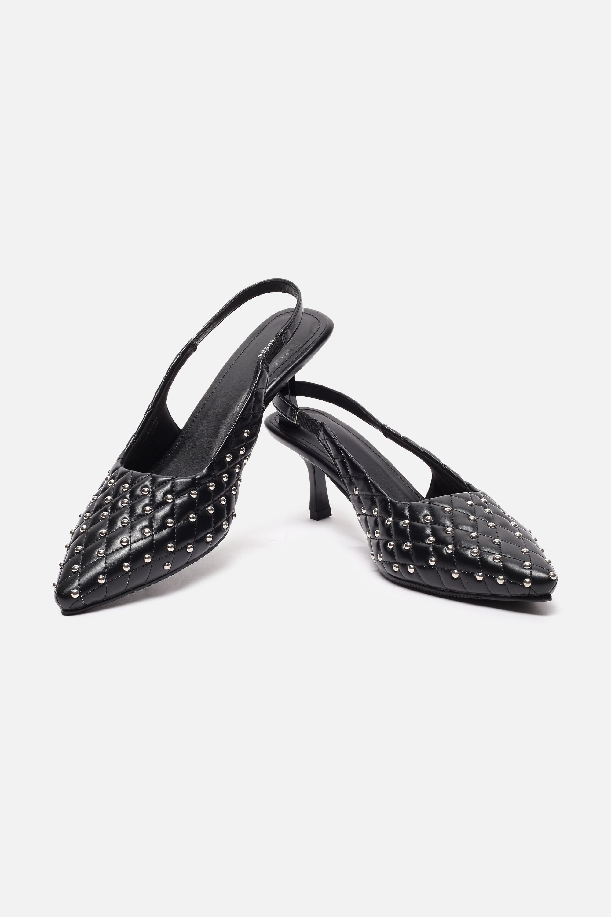 Women's Black Casual Textured Pump
