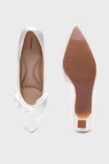 Women's Silver Casual Textured Pump