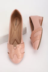 Women's Pink Casual Textured Pump
