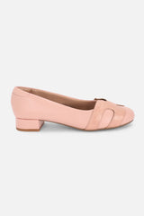 Women's Pink Casual Textured Pump