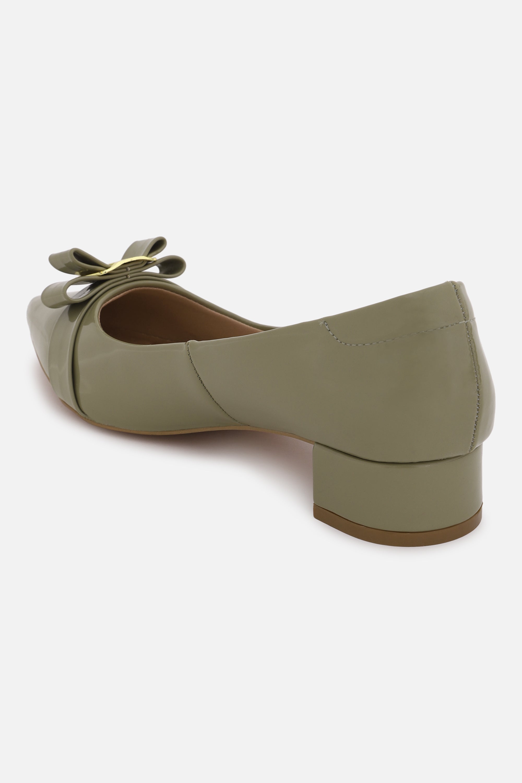 Women's Green Casual Textured Pump