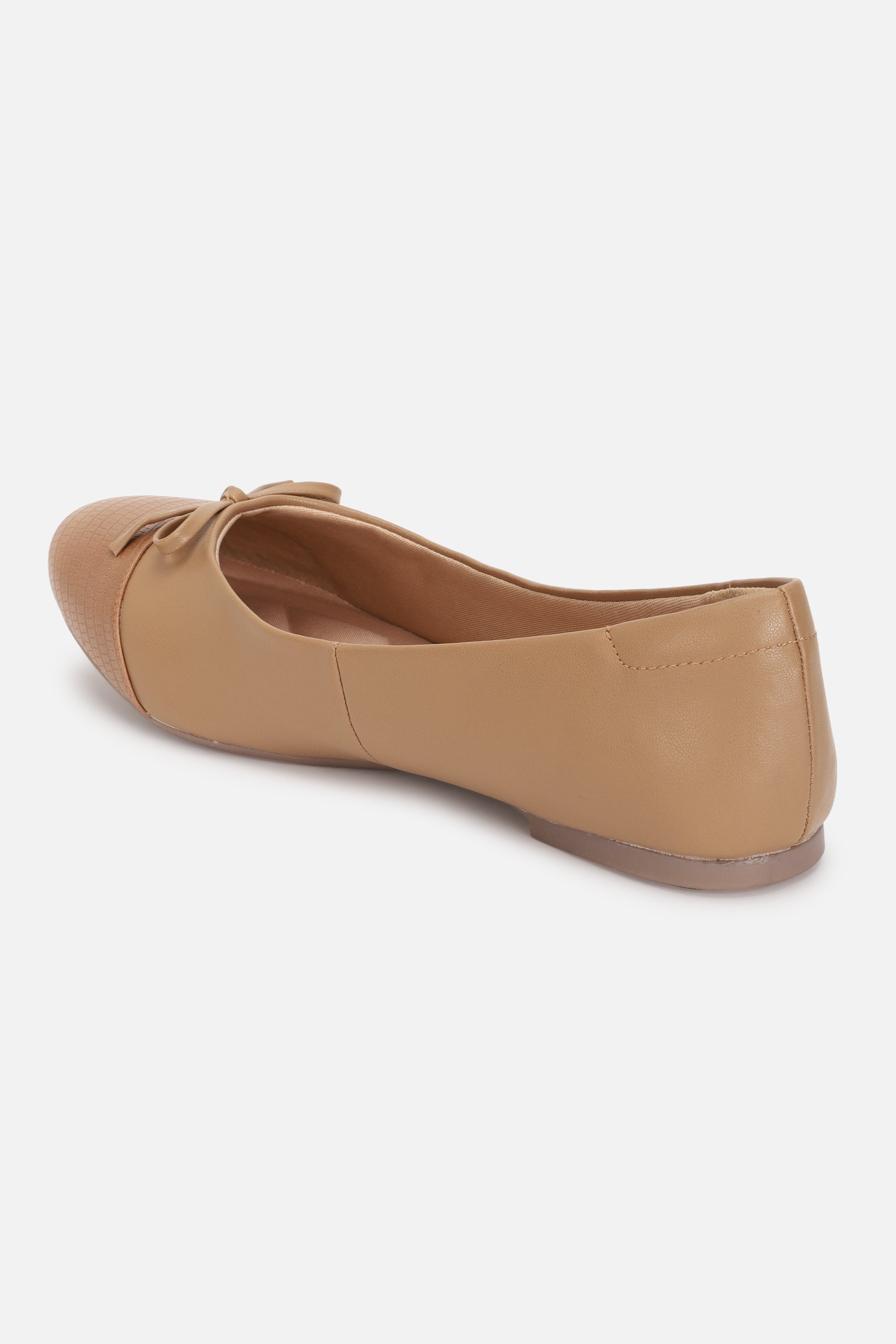 Women's Brown Casual Textured Ballet