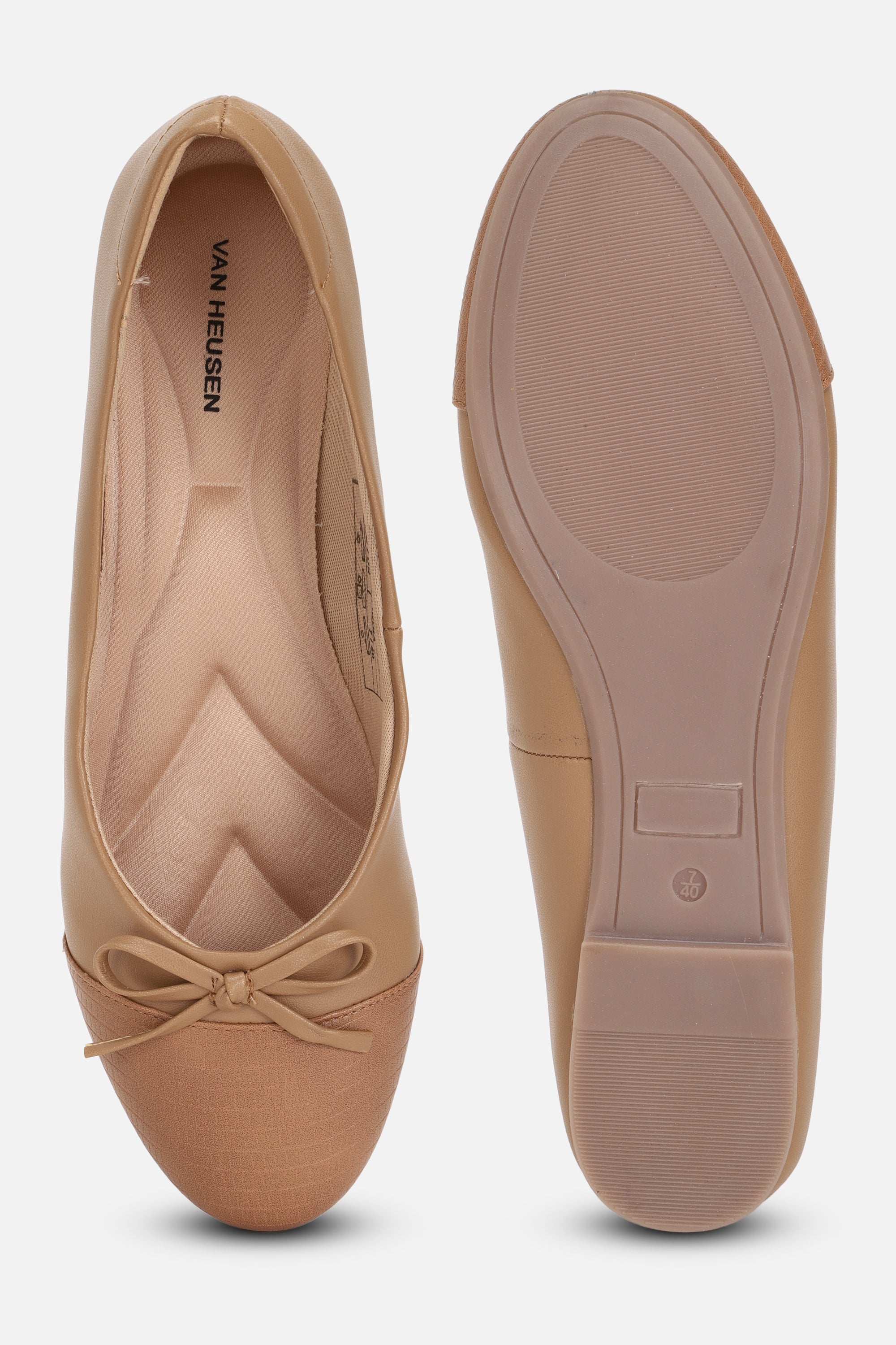 Women's Brown Casual Textured Ballet