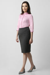 Women's Pink Solid Three Fourth Sleeves Formal Shirt