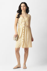 Women's Yellow Stripe Casual Dress