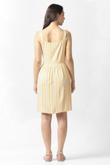 Women's Yellow Stripe Casual Dress