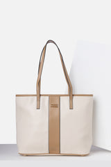 Women Beige Casual Solid Tote Bag