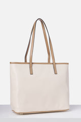 Women Beige Casual Solid Tote Bag