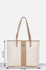 Women Beige Casual Solid Tote Bag