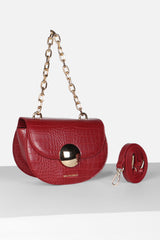Women's Maroon Casual Satchel