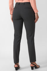 Women's Grey Solid Formal Regular Fit Trousers