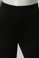 Women's Black Solid Casual Slim Fit Trousers