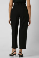 Women's Black Solid Casual Regular Fit Trousers