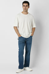 Men's Blue Casual Solid Regular Fit Jeans