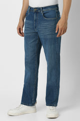 Men's Blue Casual Solid Regular Fit Jeans